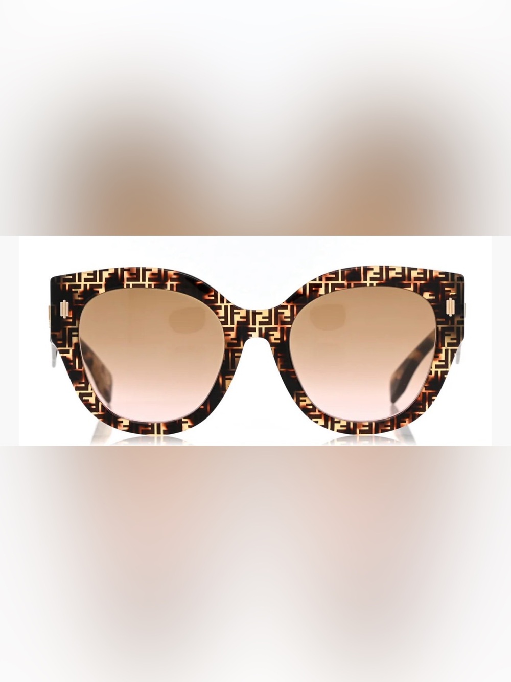 Fendi Soft Pink Sunglasses Case with Yellow Trim